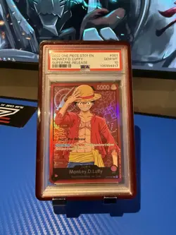 One Piece Monkey D. Luffy Super Pre Release ST01-001 Leader PSA 10 - Image 1