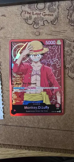One Piece TCG Monkey D Luffy ST01-001 Leader Super Pre-Release - Image 1
