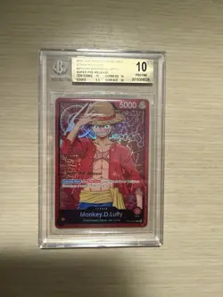 BGS 10 - Super Pre-Release - Monkey D Luffy Leader ST01-001 - One Piece - Image 1