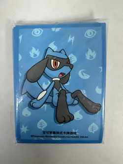 Pokemon Lucario CCG Card Sleeves 64 Count Blue Game Freak Official - Image 1