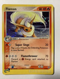 FLAREON Pokemon TCG Trading Card - RARE Holo - 5/100 Ex Sandstorm - Image 1