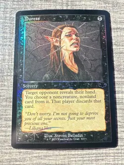 MTG Duress *RETRO FRAME FOIL* Dominaria Remastered 303 NM - Image 1