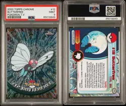 Butterfree #12 - 2000 Topps Chrome Pokemon TV Card - PSA 9 Mint - Image 1
