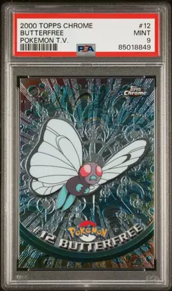 Butterfree #12 - 2000 Topps Chrome Pokemon TV Card - PSA 9 Mint - Image 2