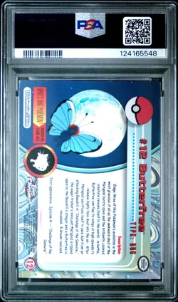 2000 TOPPS CHROME POKEMON T.V. #12 BUTTERFREE PSA 8 - Image 2