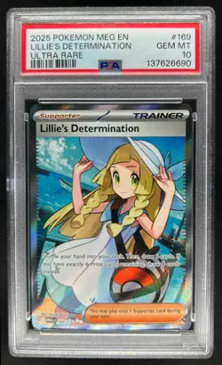 2025 Pokemon Mega Evolution Lillie's Determination Ultra Rare #169/132 PSA 10 - Image 1