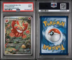 2025 POKEMON BLK EN DARMANITAN ILLUSTRATION RARE #098 Psa 9 - Image 3