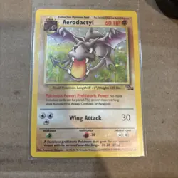 Aerodactyl Holo Fossil Rare 1/62 Pokemon Card 1999 - Image 1