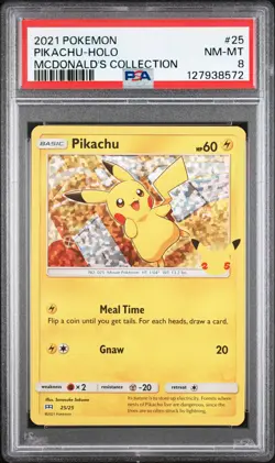Pikachu Holo #25 2021 Pokemon Mcdonald's Collection PSA 8 250001 - Image 1