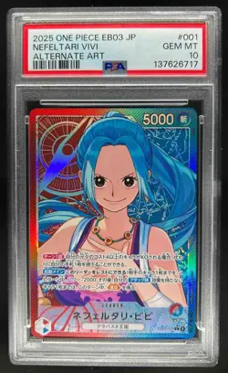 2025 One Piece Heroines Japanese Nefeltari Vivi Alternate Art #EB03-001 PSA 10 - Image 1