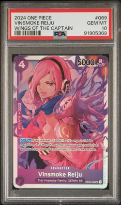 PSA 10 ONE PIECE #069 VINSMOKE REIJU 2024 WINGS OF THE CAPTAIN OP06-069 CERT 69 - Image 1
