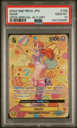 One Piece Nami SP OP09 Emperors in the New World PSA 10 English Missed Label JP - Image 1