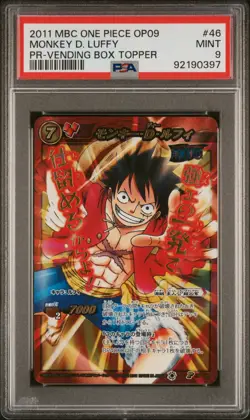 One Piece Anime Miracle Battle Carddass card 2011 - Luffy Promo PSA 9 Mint - Image 1