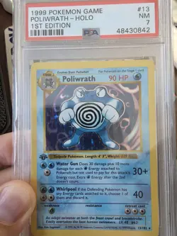 pokemon Poliwrath 013/102 Base Set Shadowless 1st edition Holo PSA 7 - Image 2