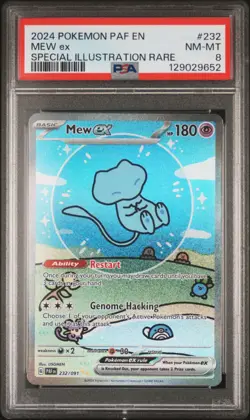 2024 POKEMON PAF EN-PALDEAN FATES SPECIAL ILLUSTRATION RARE #232 MEW EX PSA 8 - Image 1