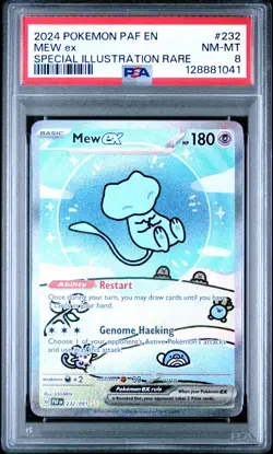 2024 POKEMON PAF EN-PALDEAN FATES SPECIAL ILLUSTRATION RARE #232 MEW EX PSA 8 - Image 1
