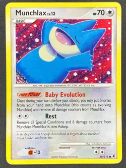 Pokemon Munchlax 69/111 RR Rising Rivals MP - Image 1