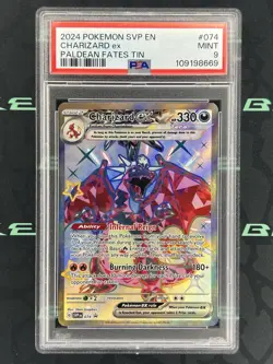2024 Pokemon Paldean Fates Charizard EX #74 SVP EN Black Star Promo PSA 9 - Image 1