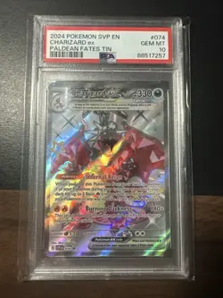 PSA 10 Charizard ex #74 Paldean Fates Tin Promo 2024 Pokemon GEM MINT - Image 1
