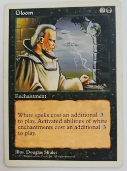 MTG Magic The Gathering Card Gloom Enchantment Black 1997 - Image 1