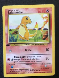 French Charmander 46/102 Salameche Base set 1st Edition Pokemon card MP - Image 1