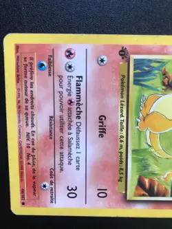 French Charmander 46/102 Salameche Base set 1st Edition Pokemon card MP - Image 3