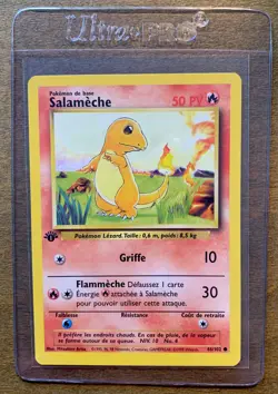 1999 Pokemon Charmander #46 French (Salameche) 1st Edition WOTC Base Set - Image 1
