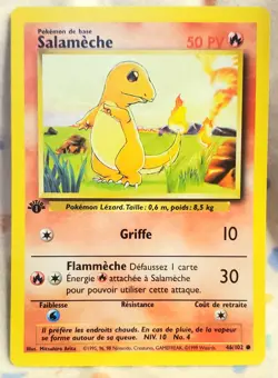 Pokemon FRENCH 1st Edition SALAMECHE 46/102 Common 1999 NM - Image 1