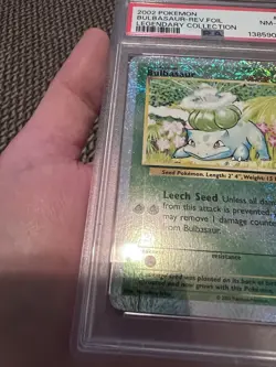 PSA 8 Pokemon 2002 Legendary Collection Reverse Foil Bulbasaur #68 (Print Line) - Image 2