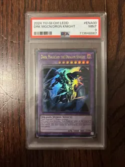 Yu-Gi-Oh Dark Magician The Dragon Knight PSA 9 LEDD￼ - Image 1