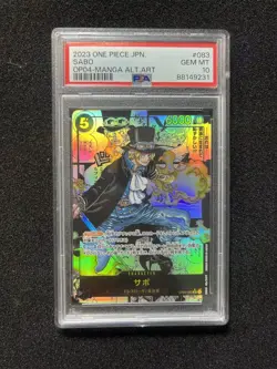 2023 One Piece Japanese Manga Alt Art OP04-083 SR Sabo PSA 10 WO23 - Image 1