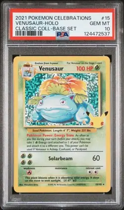 2021 Pokemon Celebrations Venusaur Holo 15/102 PSA 10 Gem Mint - Image 1