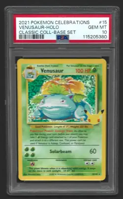 Pokemon PSA 10 GEM MINT Celebrations Venusaur 15/102 Classic Collection Holo - Image 1