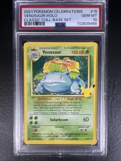 PSA 10 Gem Mint Venusaur 15/102 2021 Classic Collection Celebrations Pokemon - Image 1