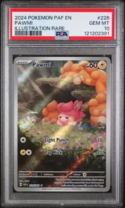 Pokemon TCG Pawmi 226/091 Paldean Fates Illustration Rares PSA 10 - Image 2