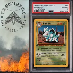 1999 POKEMON JUNGLE 1ST EDITION #40 NIDORINA PSA 8 NM-MT POKEMON WOTC - Image 1