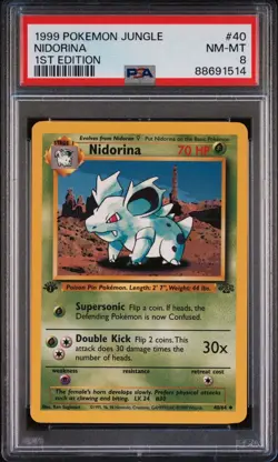 1999 POKEMON JUNGLE 1ST EDITION #40 NIDORINA PSA 8 NM-MT POKEMON WOTC - Image 2