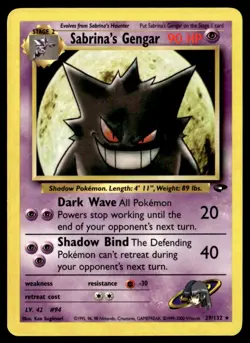Sabrina's Gengar Rare Unlimited Gym Challenge 029/132 NM Pokemon TCG - Image 1