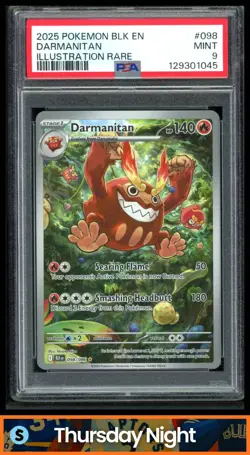 2025 POKEMON SV BLACK BOLT - BLK EN #098/086 DARMANITAN ILLUSTRATION RARE PSA 9 - Image 1