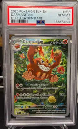 PSA 10 Darmanitan Illustration Rare 098/086 Pokemon 2025 BLK EN GEM MINT - Image 3
