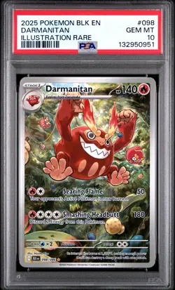 2025 POKEMON BLK EN-BLACK BOLT ILLUSTRATION RARE #098 DARMANITAN PSA 10 - Image 1