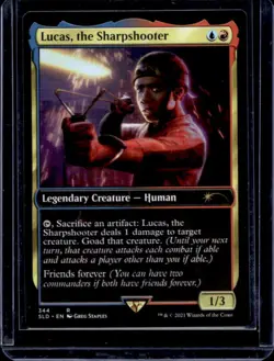 2021 Magic MTG Secret Lair x Stranger Things Lucas Sharpshooter Foil #344 - Image 1