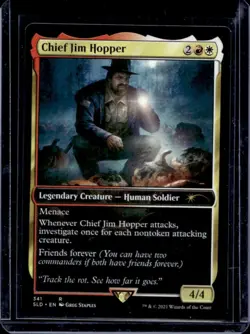 2021 Magic MTG Secret Lair x Stranger Things Chief Jim Hopper Foil #341 - Image 1