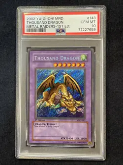 2002 Yu-Gi-Oh! MRD Thousand Dragon Metal Raiders 1st Edition PSA 10 - Image 1