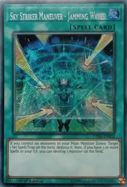 DASA-EN032 SKY STRIKER MANEUVER - JAMMING WAVES! SECRET RARE 1ST ED YuGiOh CARD - Image 1