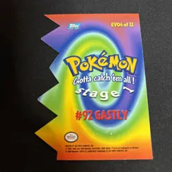 Topps Pokemon Card TV Animation Edition Series 2 Die Cut Gastly #EVO4 - Image 4
