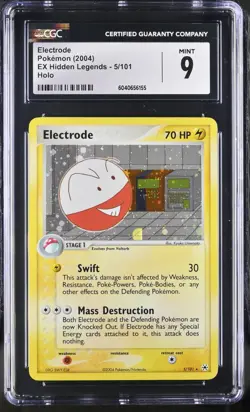 CGC 9 Electrode Holo 5/101 EX Hidden Legends 2004 Pokemon Card - Image 1