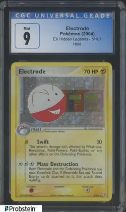 2004 Pokemon TCG EX Hidden Legends #5 Electrode Holo CGC 9 MINT - Image 1
