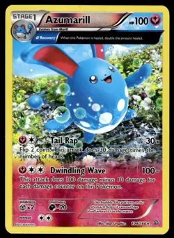 Pokemon TCG XY - Primal Clash #104/160 Azumarill (Alpha) Holo LP - Image 1