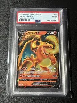 2023 Pokemon SWSH CHARIZARD V 018/159 Crown Zenith PSA 9 Mint - Image 1